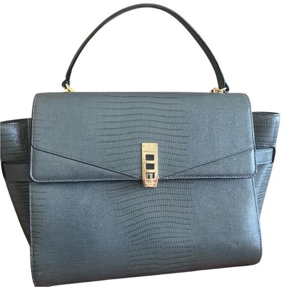 henri bendel Handbags - Henri Bendel Grey Uptown Satchel Lizard